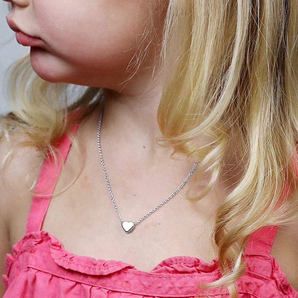 Any 3/$25! Silver Heart Pendant Clasp Necklace - Picture 3 of 7